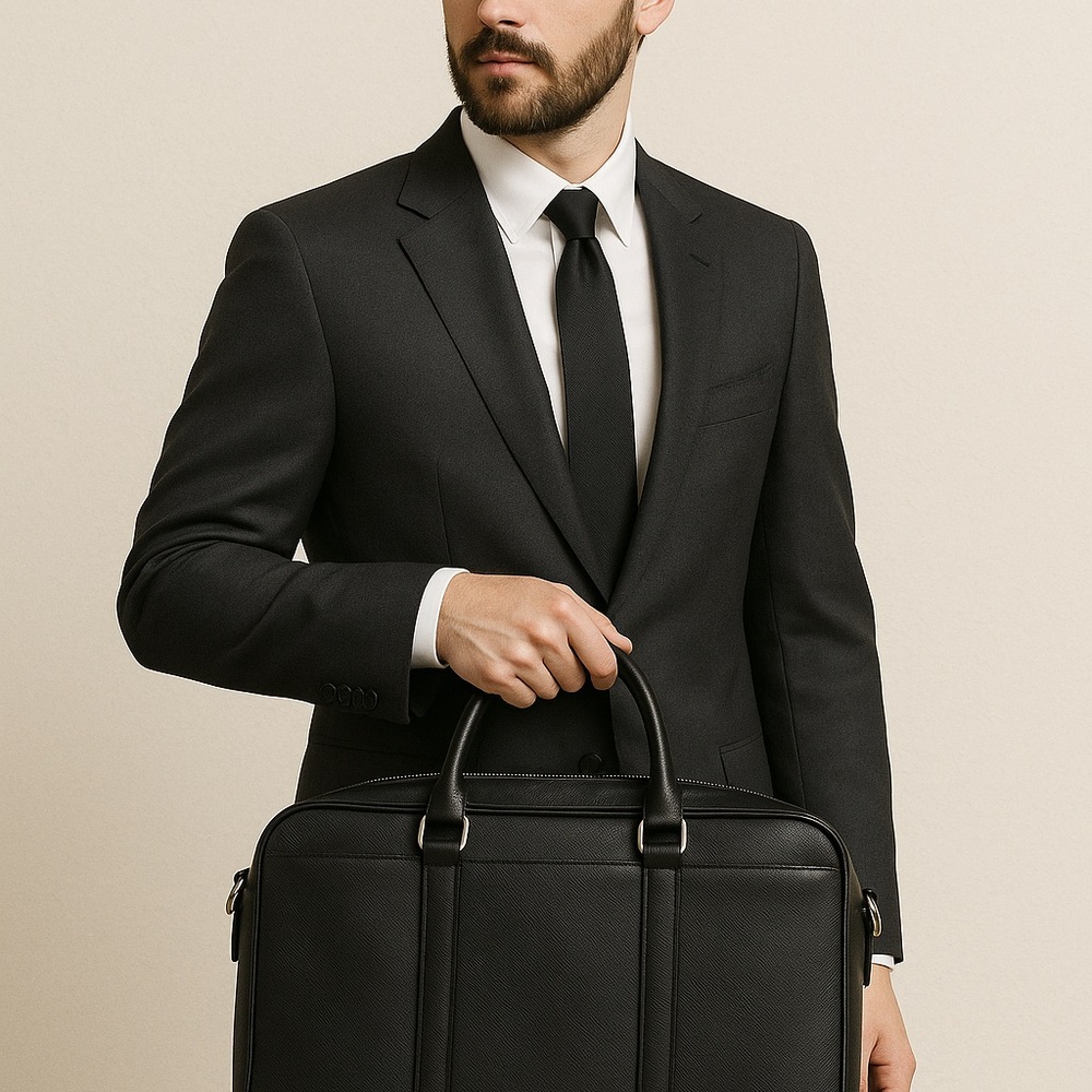 Coach Black Leather Briefcase Tote - Picture 9 of 9